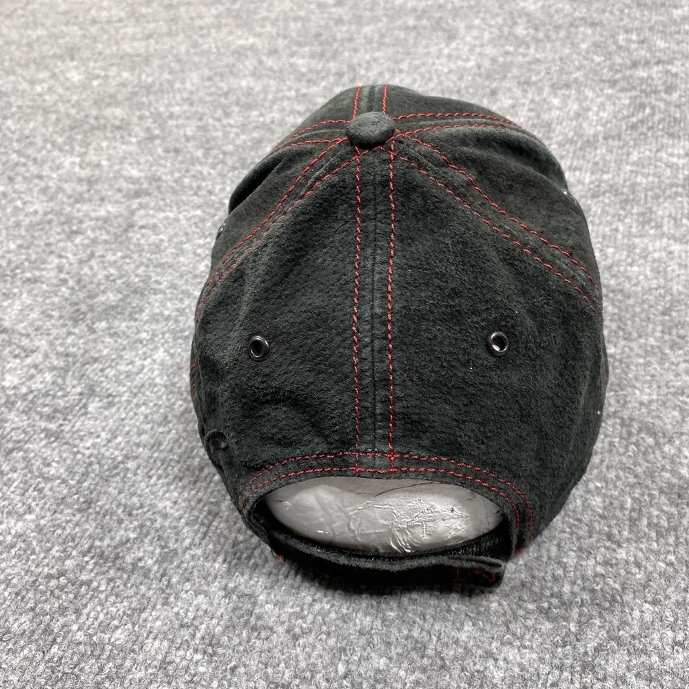 Dale Earnhardt Jr Driver Hat Cap Strap Back Black Red 8 NASCAR Racing Leather